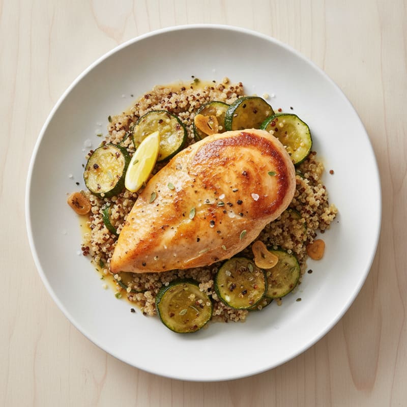 Pan-Seared Chicken with Roasted Zucchini
