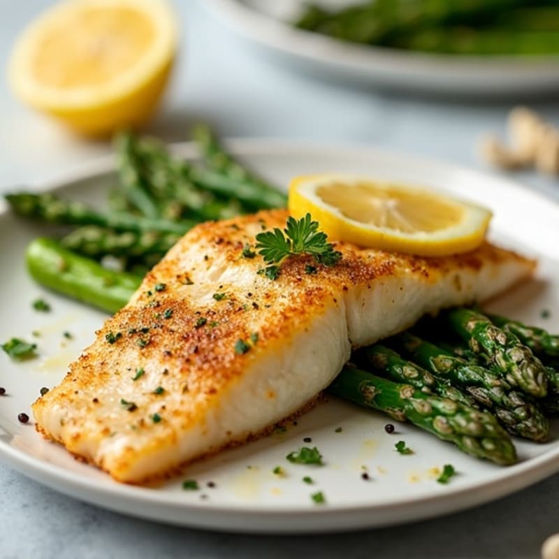 Crispy Pan-Seared Tilapia with Lemon-Herb Asparagus