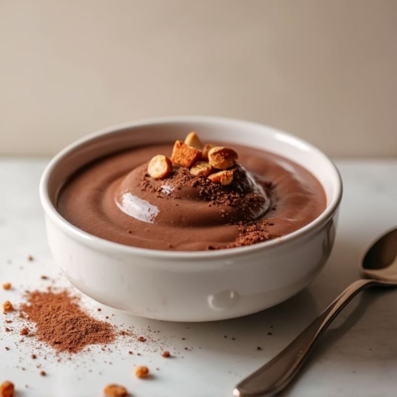Silky Chocolate Protein Pudding with Toasted Almonds