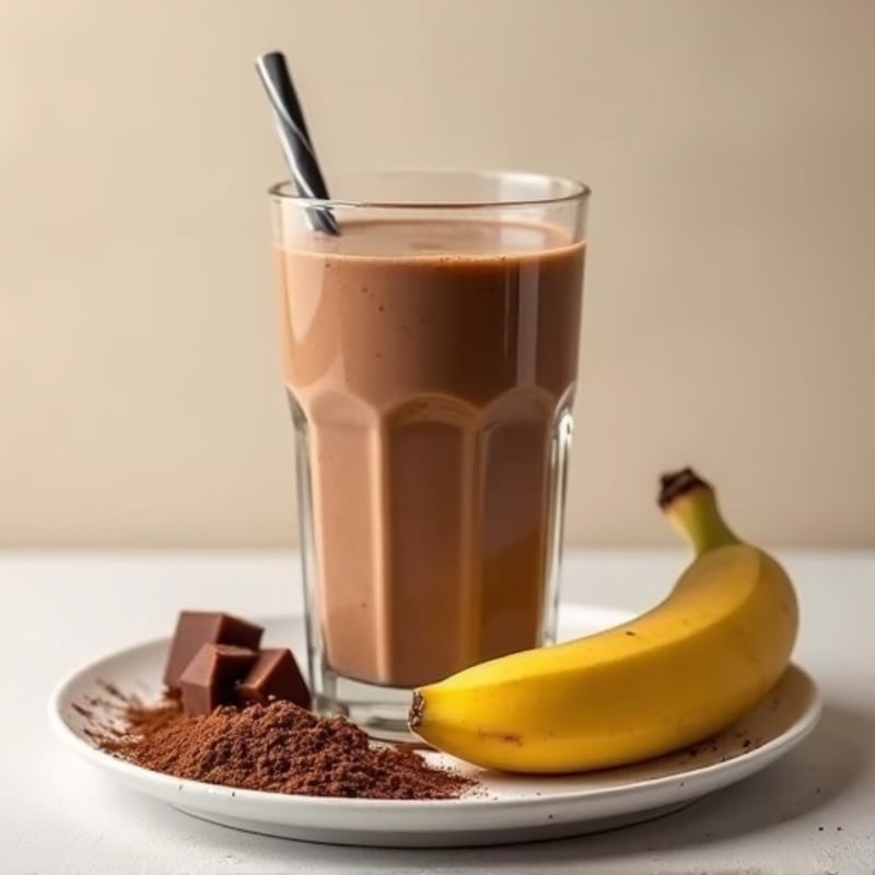 Creamy Dark Chocolate Protein Banana Smoothie
