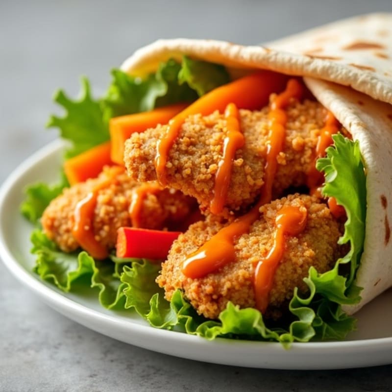 Crispy Buffalo Chicken Wrap with Fresh Veggies