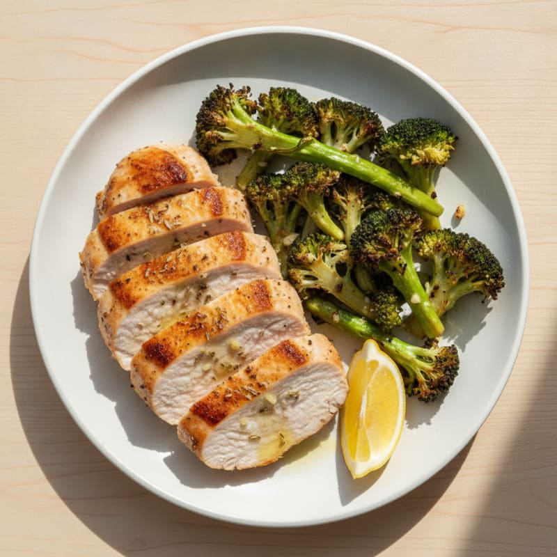 Seared Turkey Breast with Roasted Broccoli