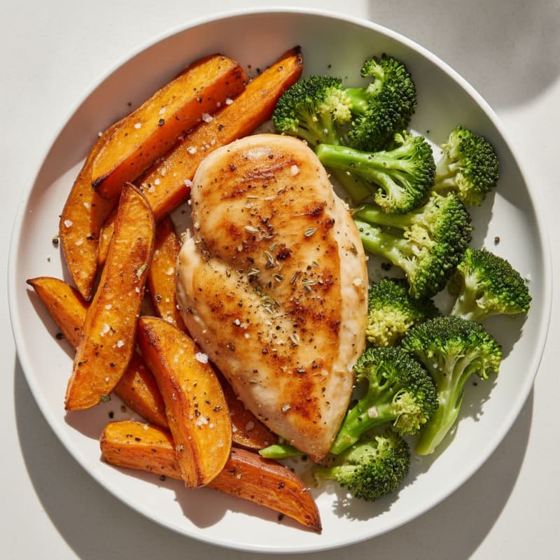 Roasted Chicken Breast and Sweet Potatoes