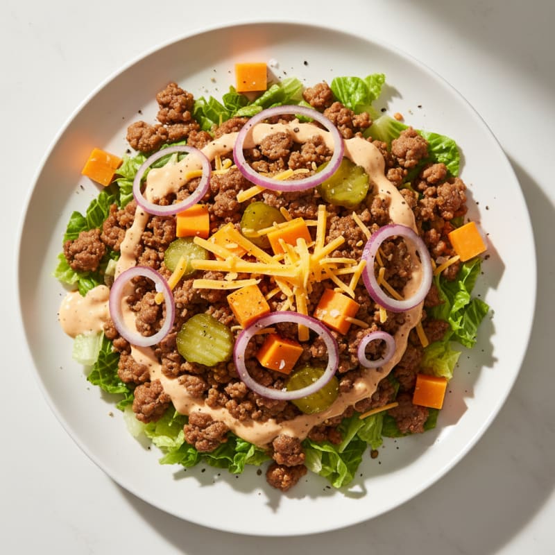 Crispy Ground Beef Big Mac Bowl