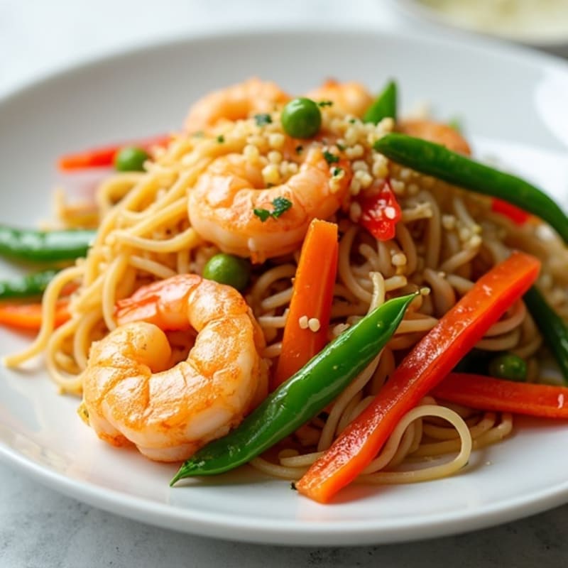 Shrimp Stir-Fry with Sweet and Tangy Rice Noodles
