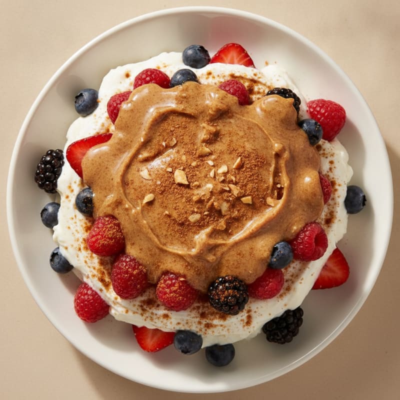 Greek Yogurt Parfait with Mixed Berries and Almond Butter
