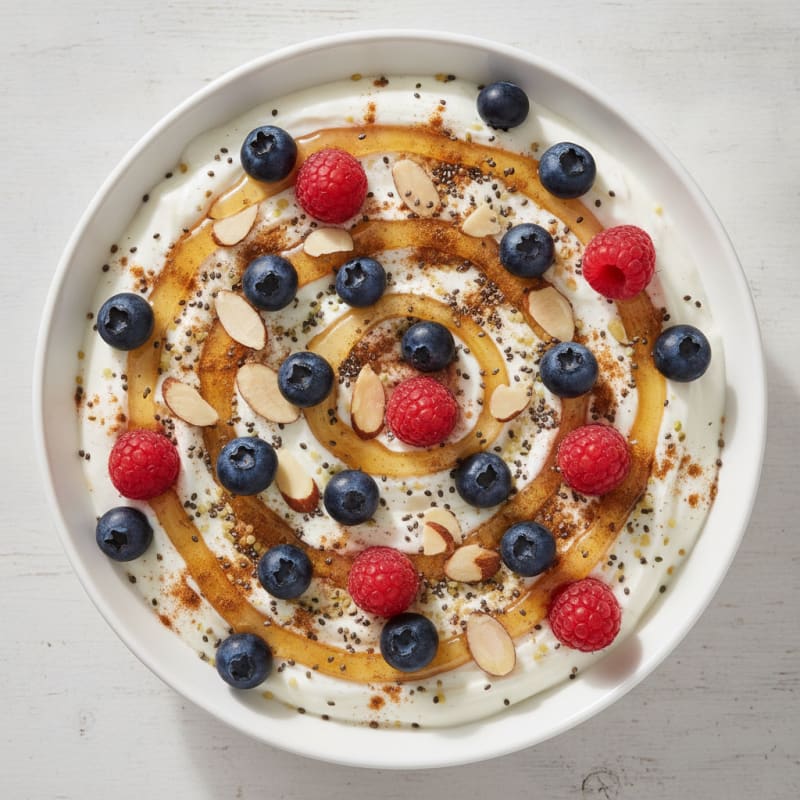 Sweet Greek Yogurt with Crunchy Toppings