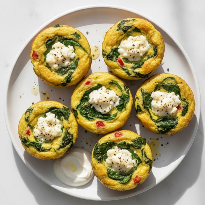 Goat Cheese Egg Muffins with Spinach