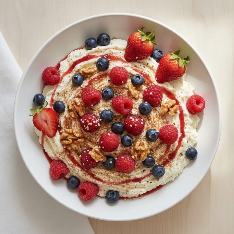 Whipped Cottage Cheese with Berries