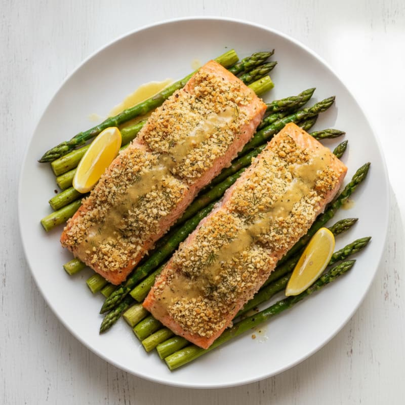 Herb-Crusted Salmon with Roasted Asparagus