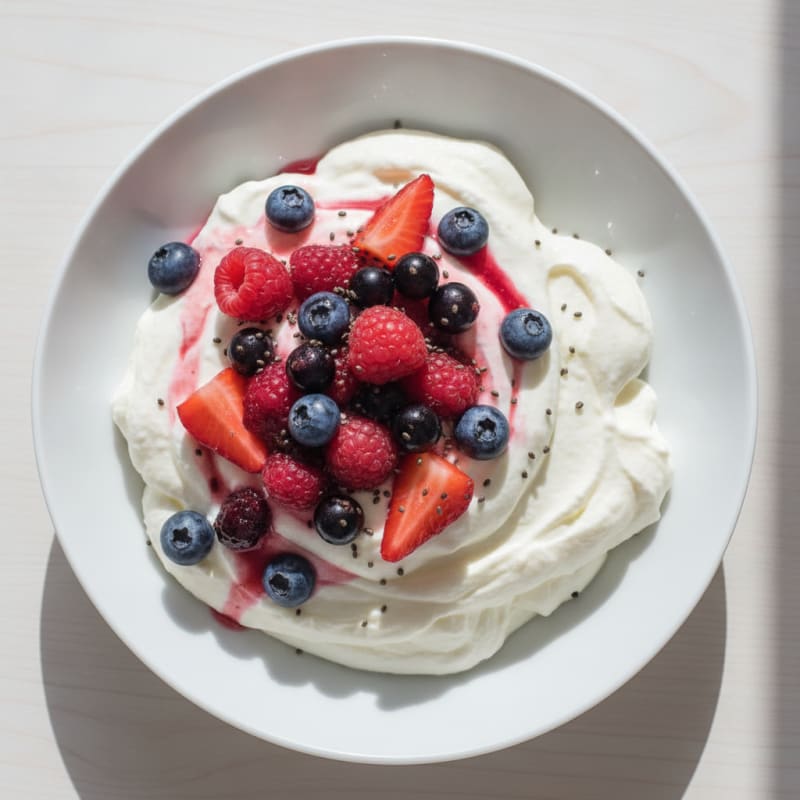 Creamy Greek Yogurt Protein Mousse with Mixed Berries