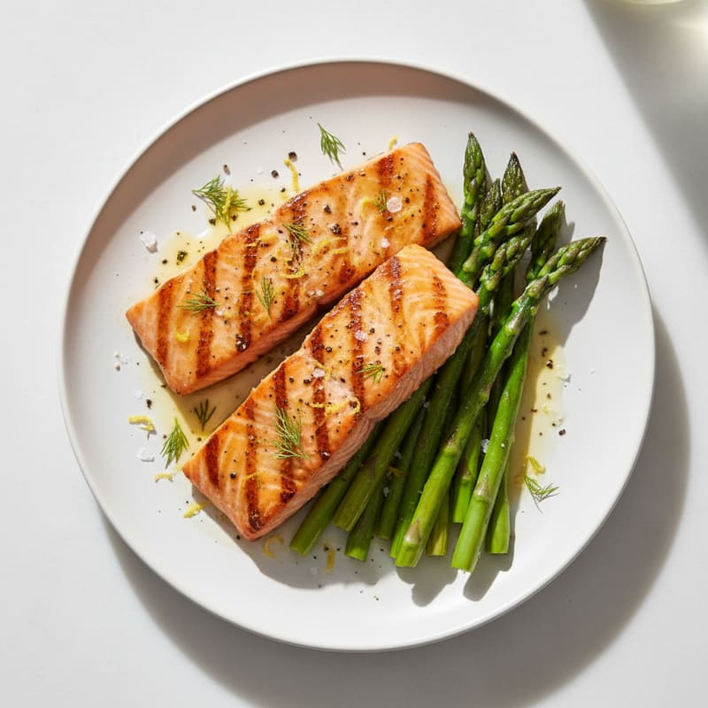 Lemon Herb Grilled Salmon with Asparagus