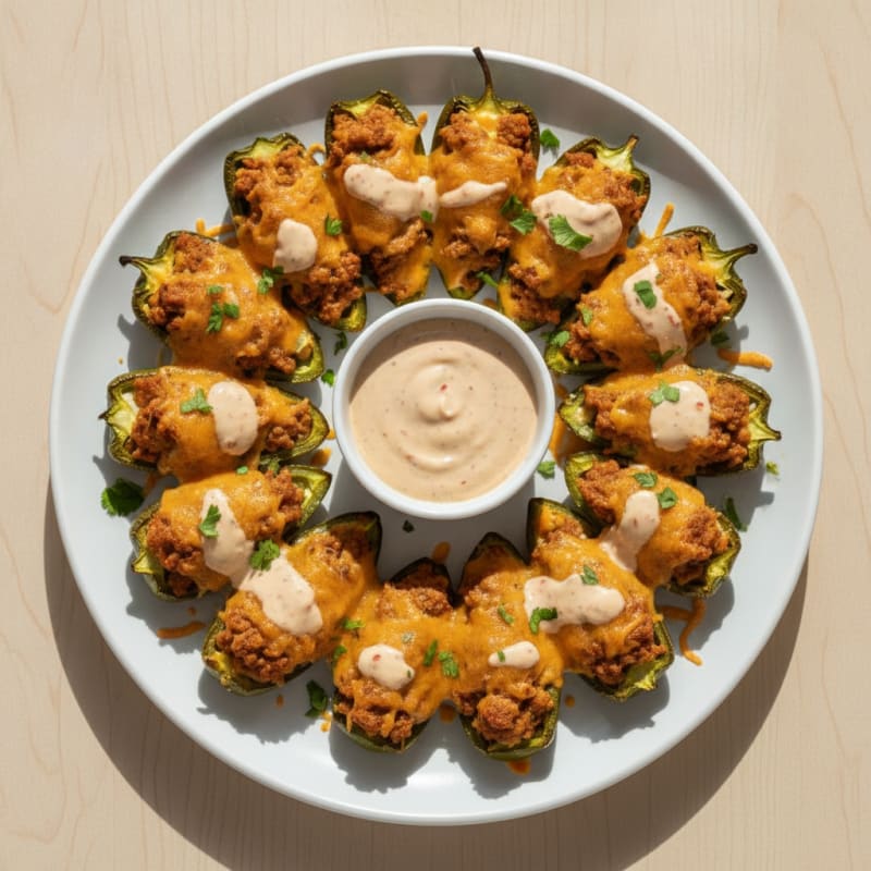 Baked Jalapeño Poppers with Chipotle Ranch