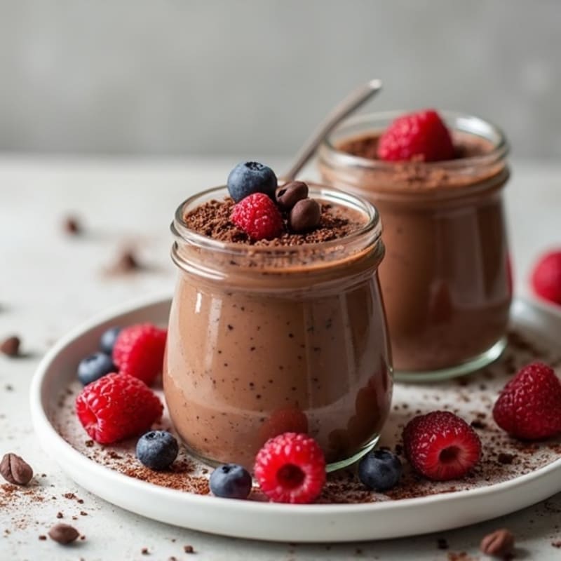 Creamy Dark Chocolate Protein Chia Pudding