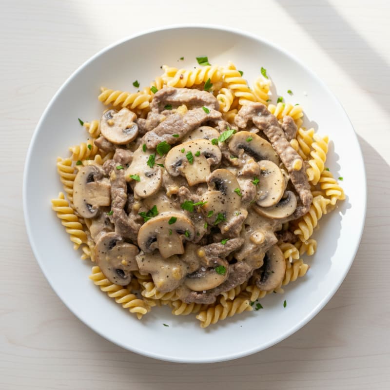 Tender Creamy Beef Stroganoff with Mushrooms