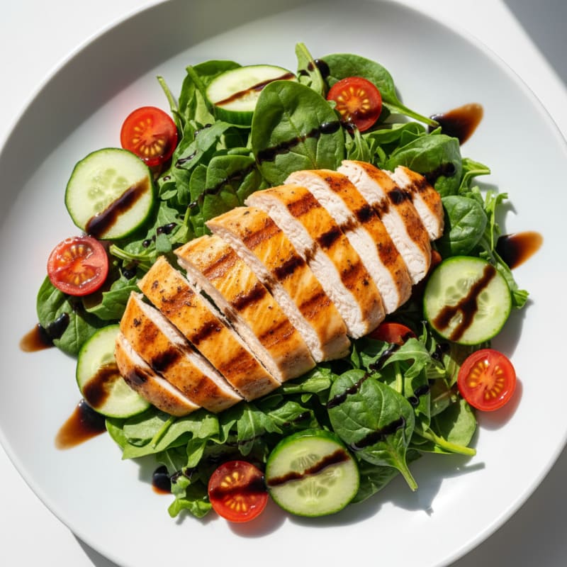Grilled Chicken Salad with Mixed Greens and Balsamic Vinaigrette