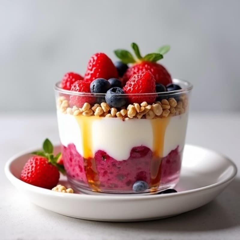 Greek Yogurt Protein Parfait with Mixed Berries