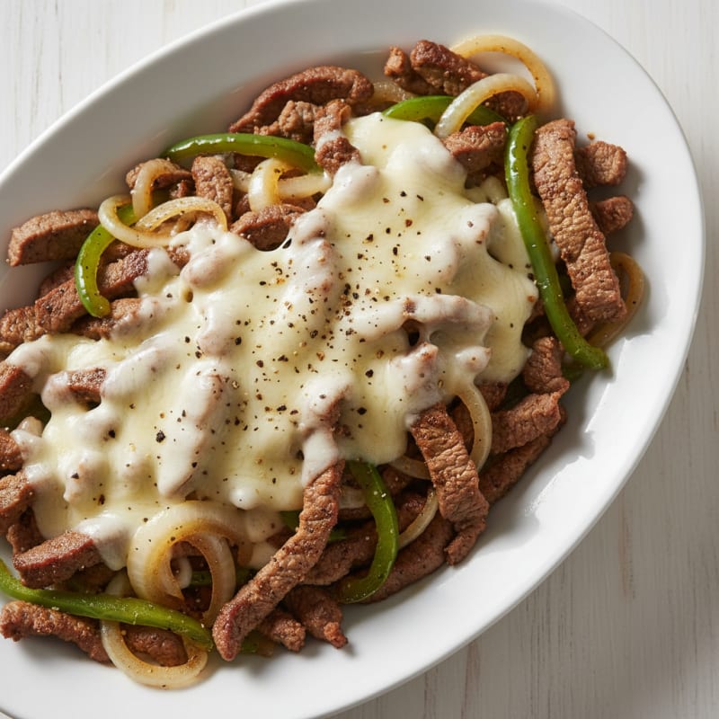 Tender Philly Cheesesteak with Caramelized Onions