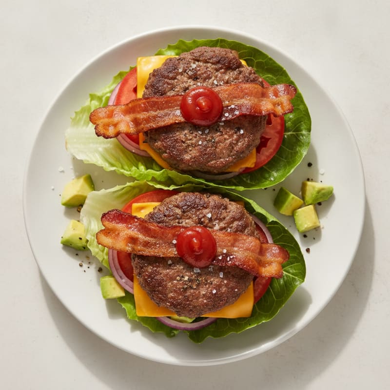 Double Bacon Cheeseburger Lettuce Wraps