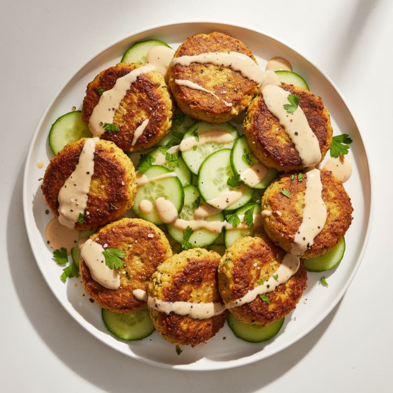 Crispy Falafel with Zesty Tahini Sauce