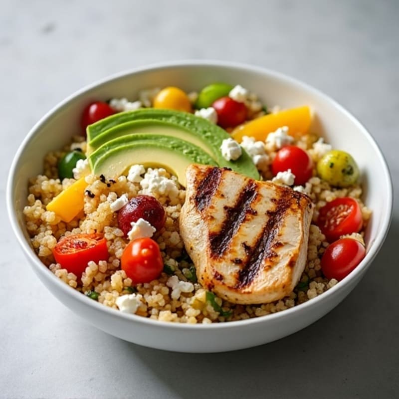Grilled Chicken and Quinoa Bowl with Roasted Vegetables