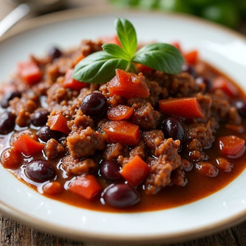 Rich Cocoa-Spiced Lean Beef and Black Bean Chili