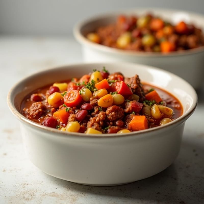 Slow Cooker Lean Ground Beef and Hearty Vegetable Chili