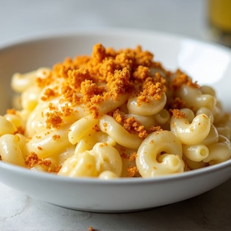 Baked Cauliflower Mac with Crispy Chickpea Crumbs