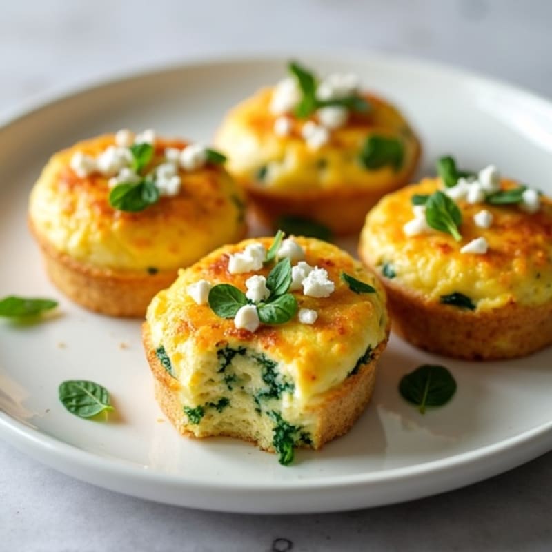 Fluffy Baked Egg Bites with Spinach and Feta