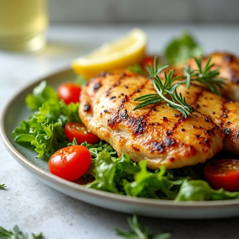 Crispy Lemon-Herb Roasted Chicken with Fresh Greens