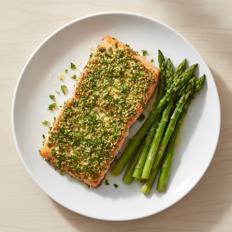 Herb-Crusted Salmon with Roasted Asparagus