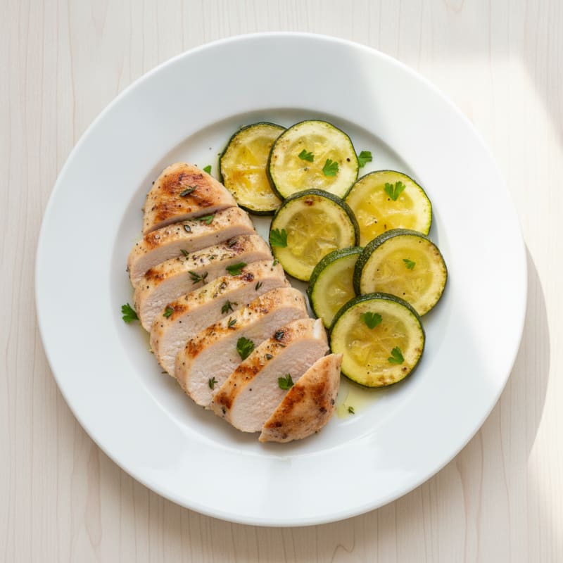 Grilled Turkey Breast with Roasted Zucchini