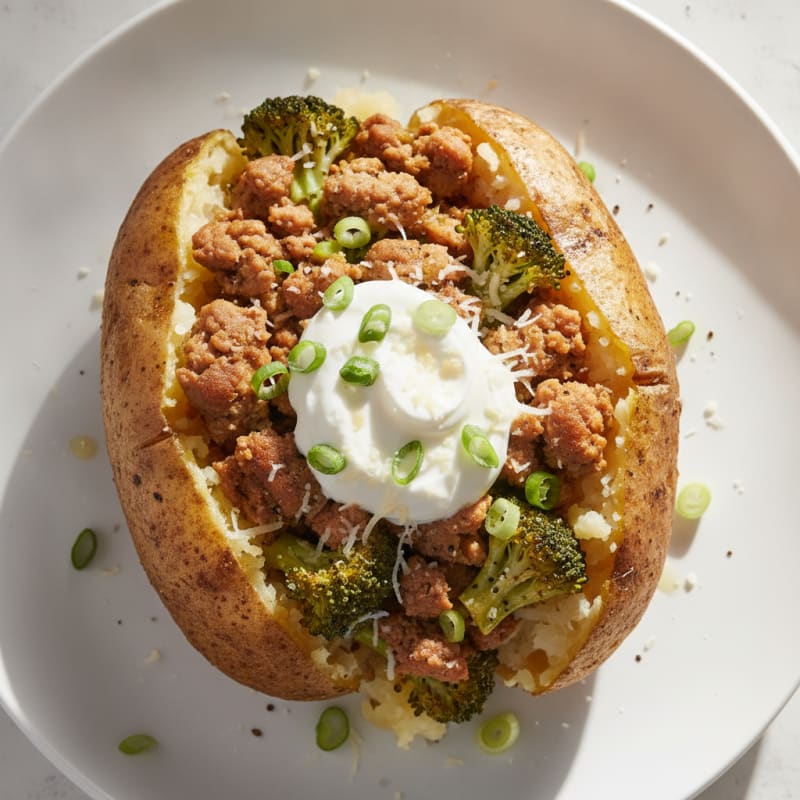 Loaded Baked Potatoes with Savory Toppings