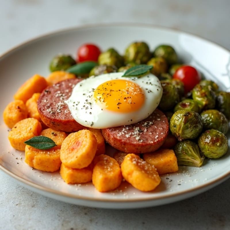 Sweet Potato Gnocchi with Sage Butter and Crispy Brussels Sprouts
