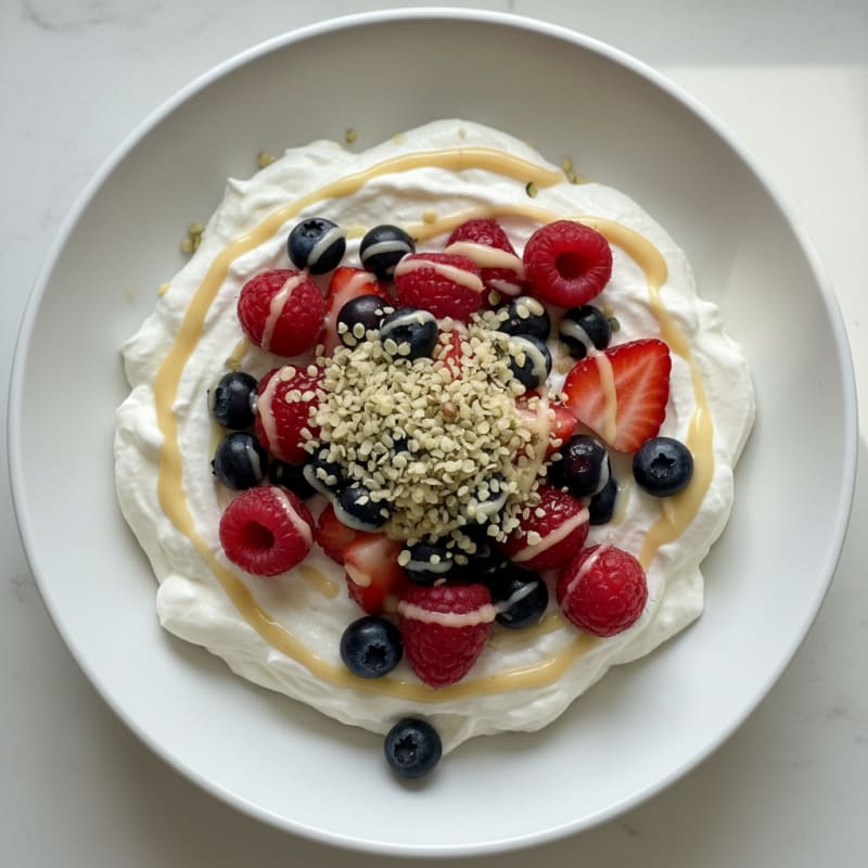 Silky Greek Yogurt Protein Mousse with Mixed Berries