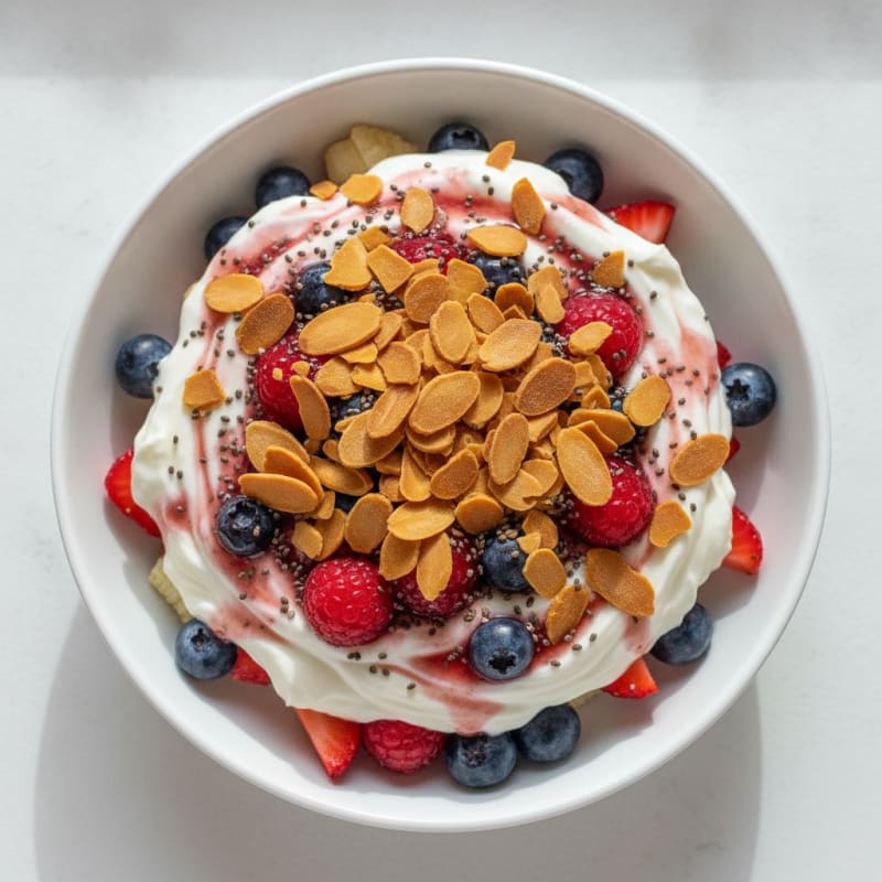 Greek Yogurt Protein Parfait with Mixed Berries