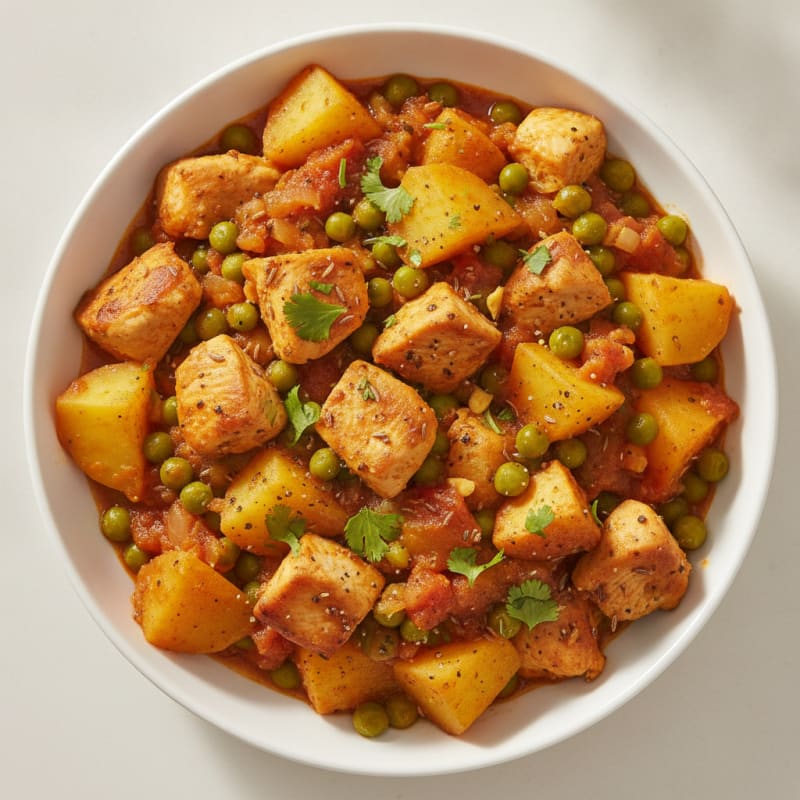 Spiced Potato and Pea Curry