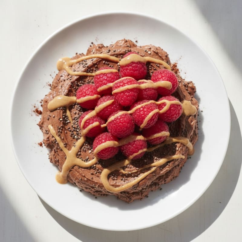 Chocolate Greek Yogurt Protein Mousse with Chia Seeds