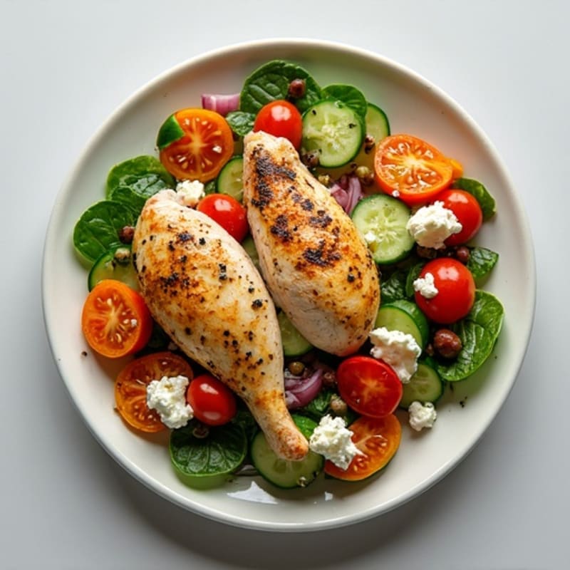 Herb-Roasted Chicken with Mediterranean Sweet Potato Bowl