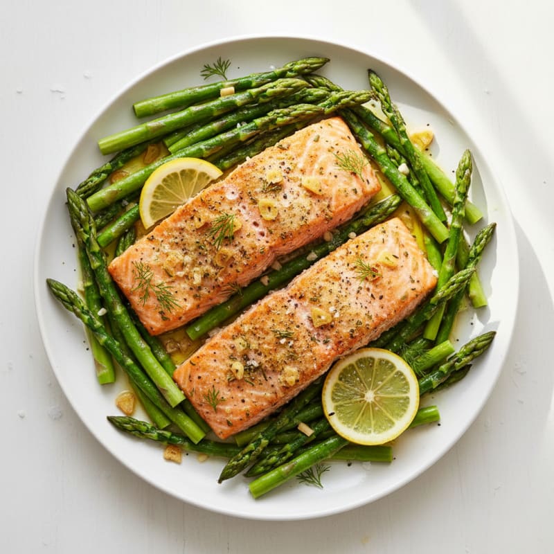 Baked Lemon Herb Salmon with Asparagus