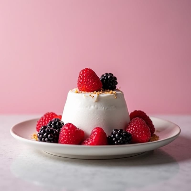 Greek Yogurt Protein Mousse with Mixed Berries