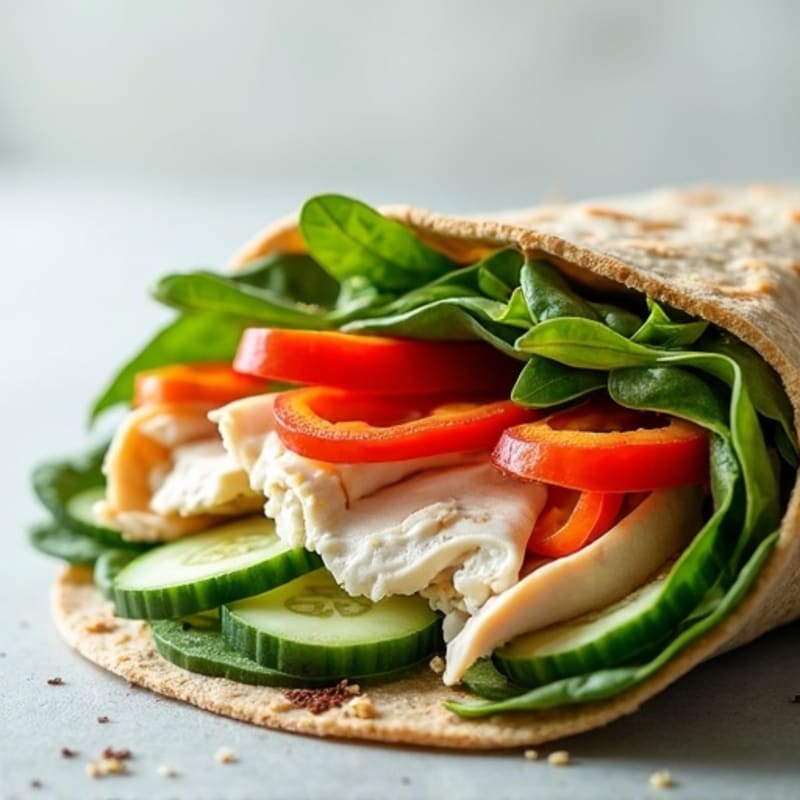 Turkey and Crunchy Veggie Wraps