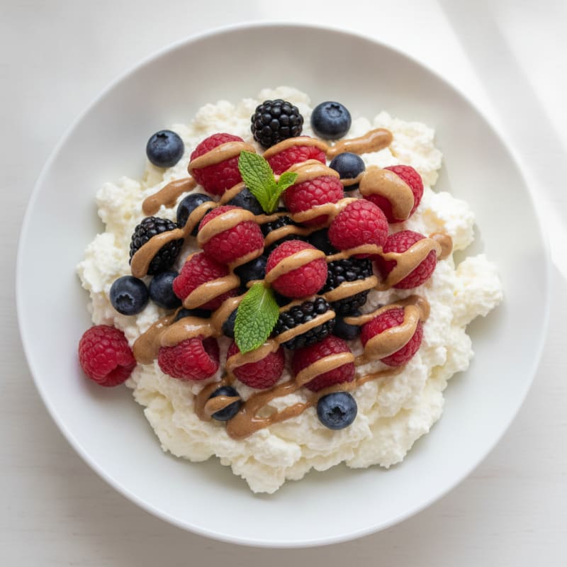 Silky Greek Yogurt Protein Pudding with Mixed Berries