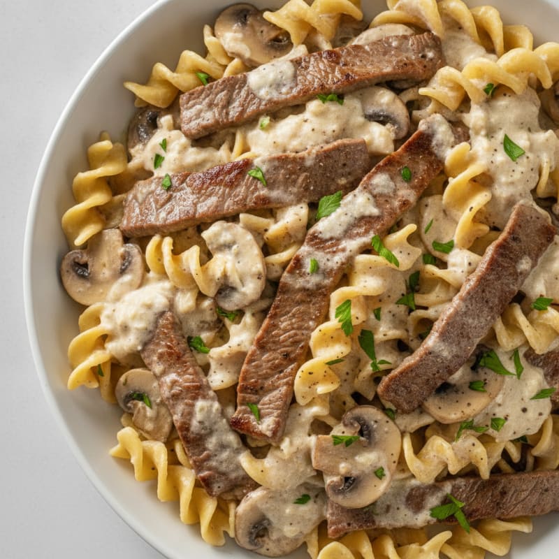 Classic Beef Stroganoff with Egg Noodles