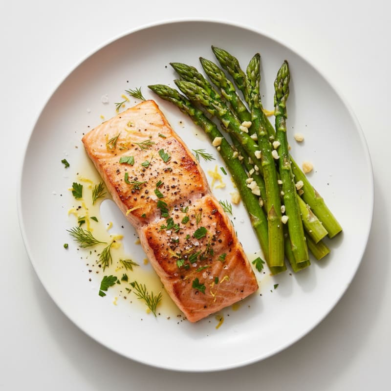 Lemon Herb Grilled Salmon with Asparagus
