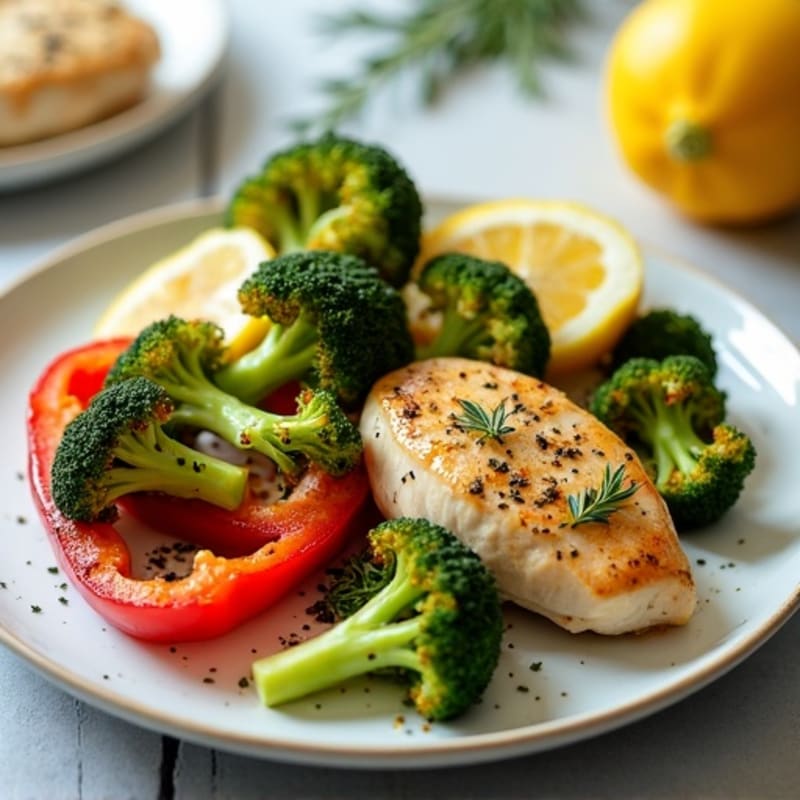 Sheet Pan Lemon-Herb Chicken with Roasted Broccoli and Bell Peppers