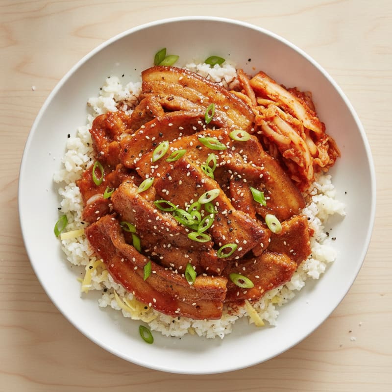 Spicy Gochujang Pork Belly Bowl