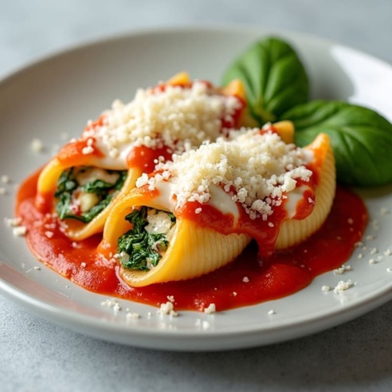 Baked Spinach and Ricotta Stuffed Shells