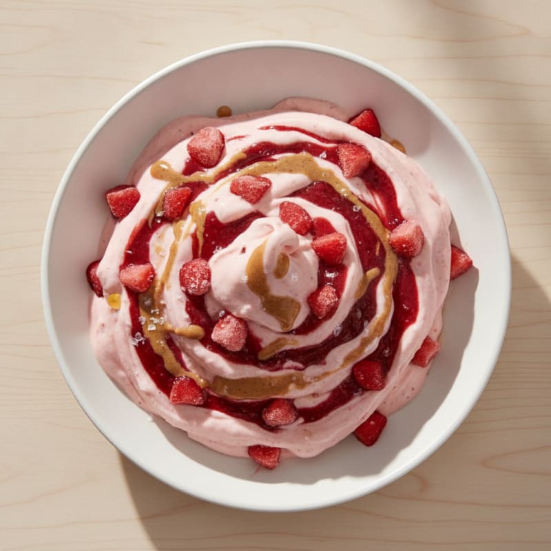 High-Protein Strawberry Swirl Ice Cream