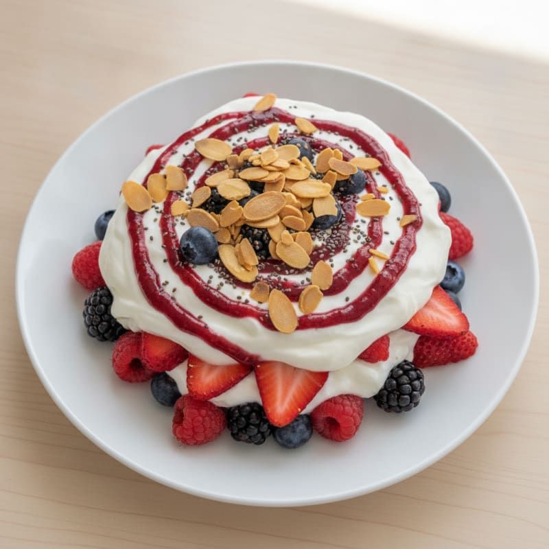 Greek Yogurt Protein Parfait with Mixed Berries